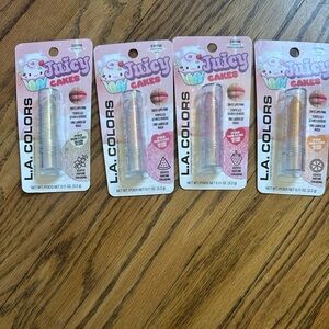 LA Colors Juicy Cakes Full PH Lip Balm Pink Tint Orange Crush, Vanilla Icing